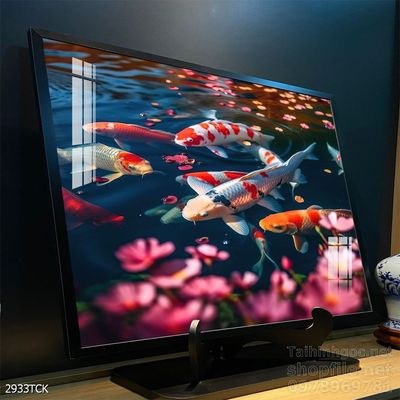 Tranh cá chép hoa sen cực đẹp