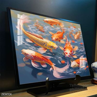 Tranh cá chép hoa sen treo tường mang nhiều ý nghĩa