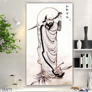 Tranh gắn tường Đạt Ma Tổ Sư nghệ thuật file gốc