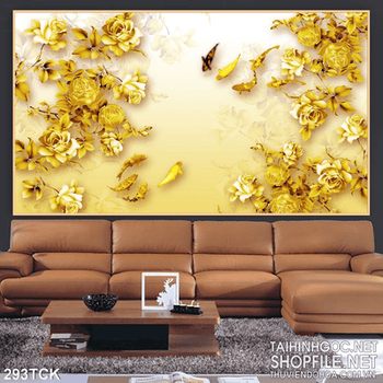 Tranh hoa sen, cá chép kim tiền trang trí