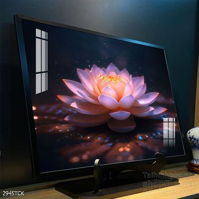 Tranh trang trí phòng khách cá chép hoa sen