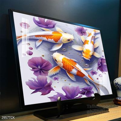 Tranh cá chép hoa sen