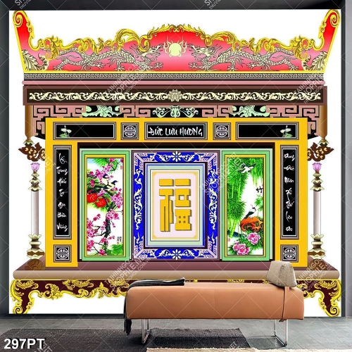 Tranh bàn thờ tổ tiên đẹp nghệ thuật