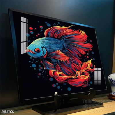 Tranh cá chép hoa sen nghệ thuật hiện đại