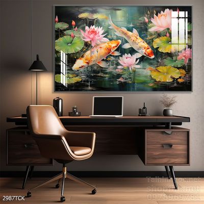 Tranh cá chép hoa sen treo tường mang nhiều ý nghĩa