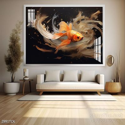 Tranh cá chép hoa sen đẹp mang nhiều ý nghĩa