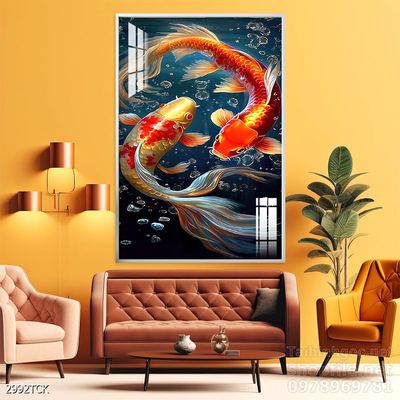 Tranh cá chép hoa sen