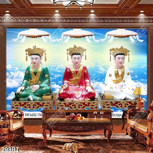 Tranh phòng thờ Đạo Mẫu chất lượng cao in uv