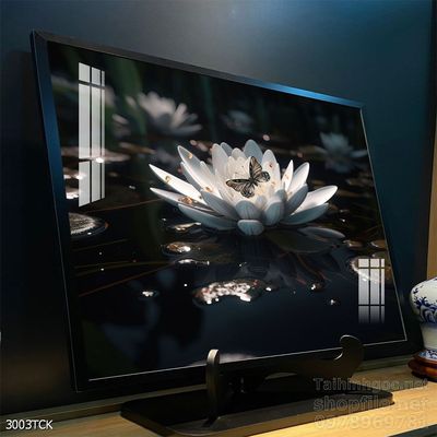 Tranh cá chép hoa sen nghệ thuật hiện đại