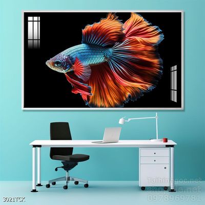 Tranh cá chép hoa sen cực đẹp