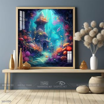 Tranh cá heo decor trang trí tường nhà