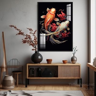 Tranh cá chép hoa sen