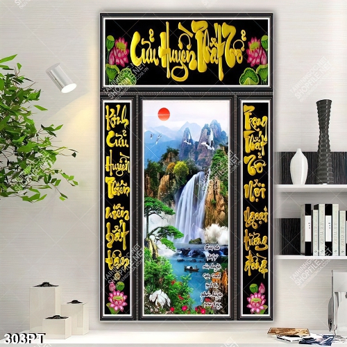 Tranh phòng thờ Cữu Huyền Thất Tổ chất lượng cao in iv