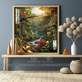 Tranh ly Cà Phê và hạt Cà Phê đẹp