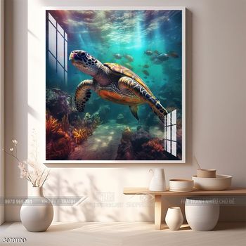 Tranh treo tường cá heo đại dương