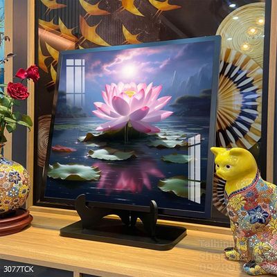 Tranh trang trí phòng khách cá chép hoa sen