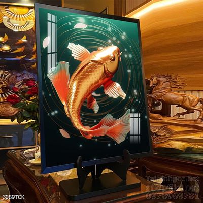 Tranh cá chép hoa sen