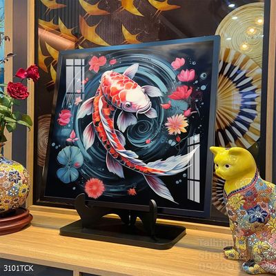 Tranh cá chép hoa sen cực đẹp