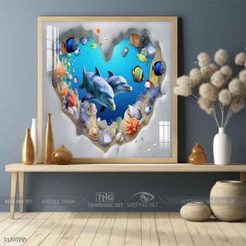 Tranh cá heo đại dương