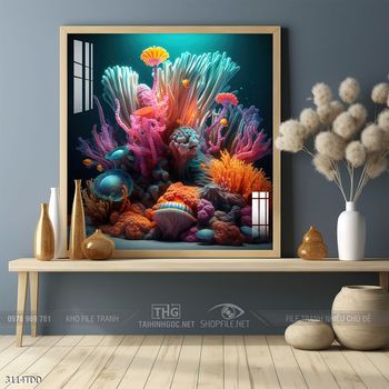 Tranh cá heo decor trang trí tường nhà