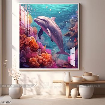 Tranh cá heo dưới lòng đại dương tuyệt đẹp