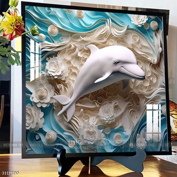 Tranh cá heo đẹp độc đáo