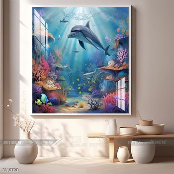 Tranh cá heo đẹp