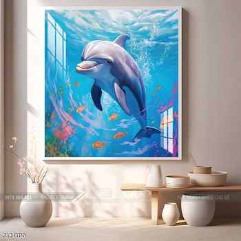 Tranh cá heo đại dương
