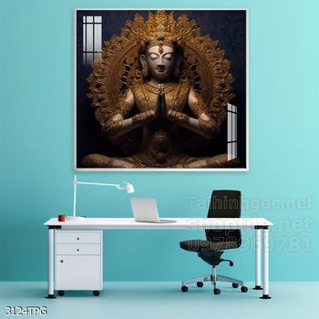 Tranh tranh trí tường phật giáo sang trọng