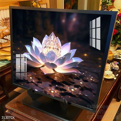 Tranh trang trí phòng khách cá chép hoa sen