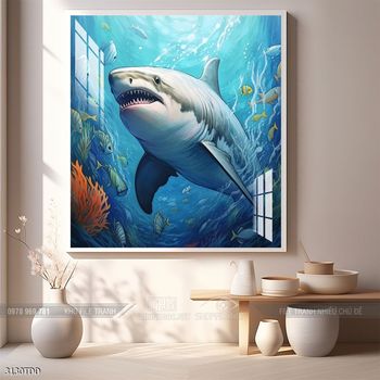 Tranh cá heo nghệ thuật độc đáo