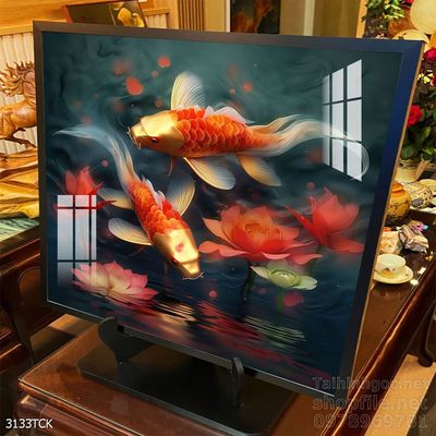 Tranh cá chép hoa sen