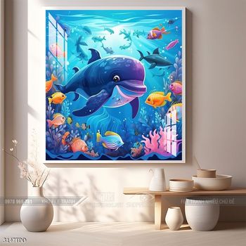 Tranh treo tường những chú cá heo đáng yêu