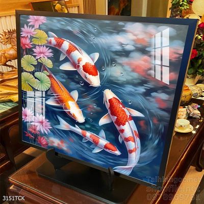 Tranh cá chép hoa sen