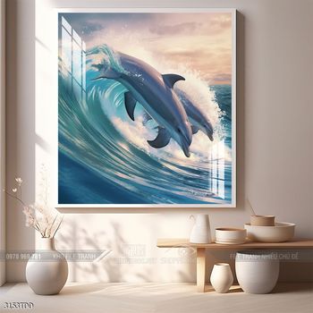 Tranh cá heo đẹp