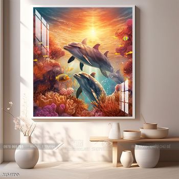 Tranh cá heo đại dương