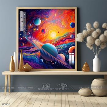 Tranh phi hành gia decor tường nhà