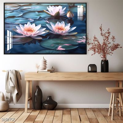 Tranh cá chép hoa sen nghệ thuật hiện đại