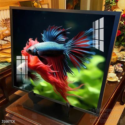 Tranh trang trí phòng khách cá chép hoa sen