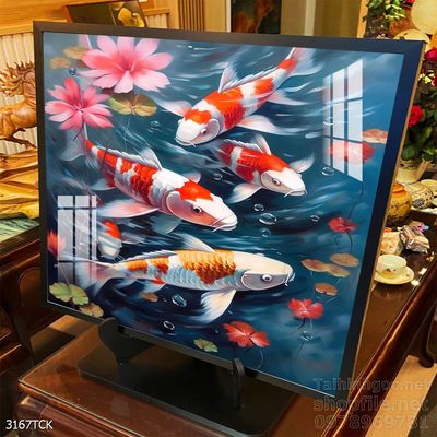 File tranh cá chép hoa sen mẫu mới nhất