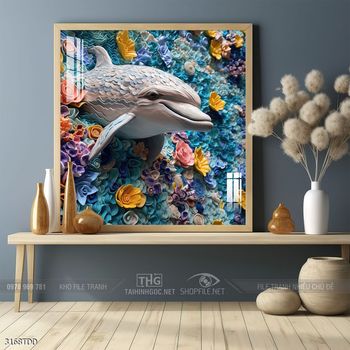 Tranh cá heo xanh
