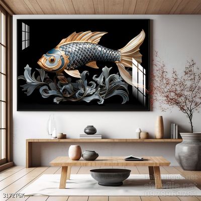 Tranh cá chép hoa sen treo tường mang nhiều ý nghĩa