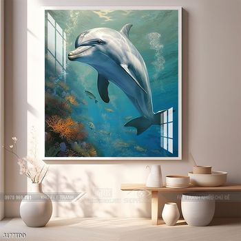 Tranh treo tường những chú cá heo đáng yêu