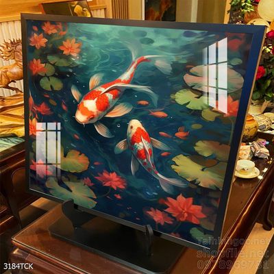 File tranh cá chép hoa sen mẫu mới nhất