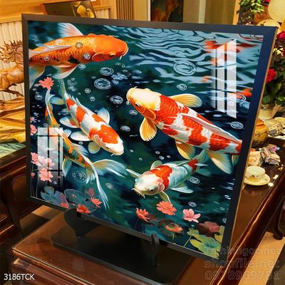 Tranh cá chép hoa sen