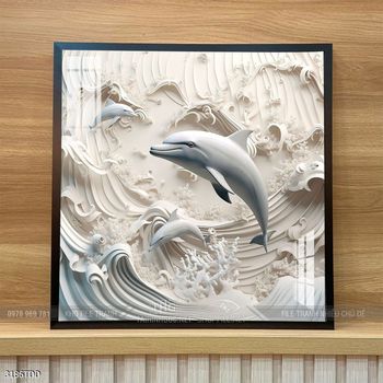 Tranh treo tường cá heo dễ thương