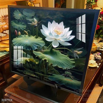 Tranh cá chép hoa sen nghệ thuật hiện đại