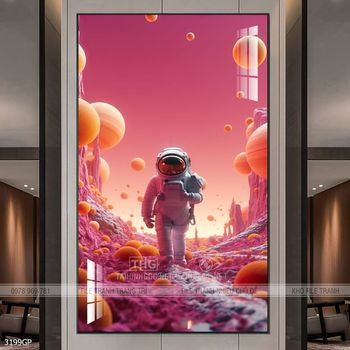 Tranh 3D phi hành gia vũ trụ