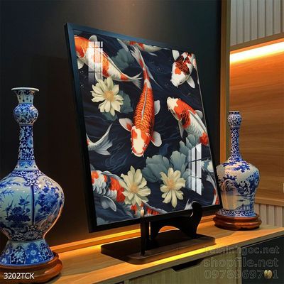 File tranh cá chép hoa sen mẫu mới nhất