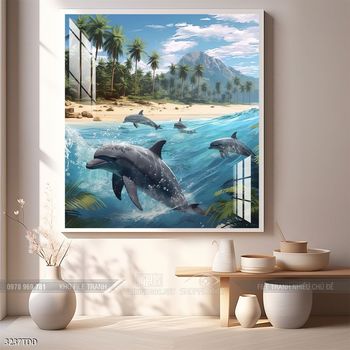 Tranh treo tường những chú cá heo đáng yêu